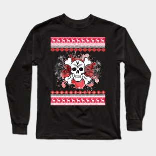 Ugly X-Mas Crossbones Skull Long Sleeve T-Shirt